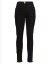 Balmain Logo-plaque Denim Jeans In Black