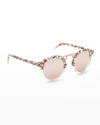 Krewe St. Louis Round Sunglasses With Metal Keyhole - Lotus To Cry In Lotus To Crystal