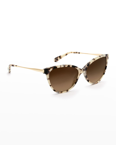 Krewe Monroe Oversize Cat-eye Sunglasses - Matte In Matte Oyster 24k