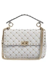 VALENTINO GARAVANI ROCKSTUD SPIKE MEDIUM SHOULDER BAG - GREY,MW2B0122NAP