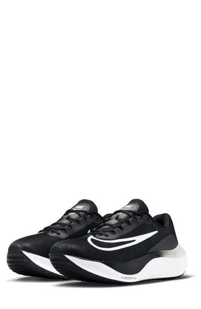 Nike Zoom Fly 5 Rubber-trimmed Mesh Sneakers In Black/white