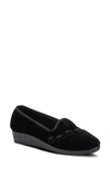 Flexus By Spring Step Jolly Velvet Slipper In Black