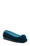 Flexus By Spring Step Roseloud Velvet Slipper In Teal