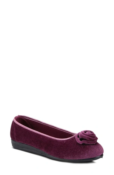 Flexus By Spring Step Roseloud Velvet Slipper In Purple