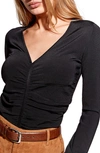 AS BY DF ALMA RUCHED V-NECK SWEATER