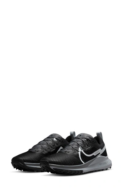 Nike React Pegasus Trail 4 Running Shoe In Black/ Dark Grey