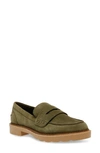 Anne Klein Elia Lug Sole Loafers In Olive