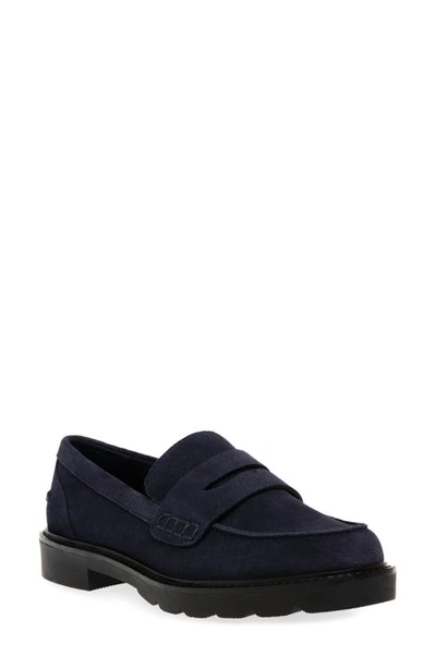 Anne Klein Elia Lug Sole Loafers In Navy