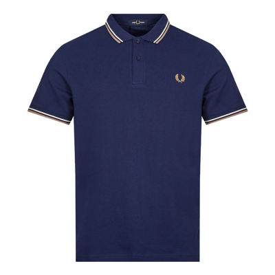 Fred Perry Twin Tipped Polo Shirt In Navy