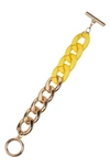 JARDIN MULTI COLOR ACRYLIC CURB CHAIN BRACELET