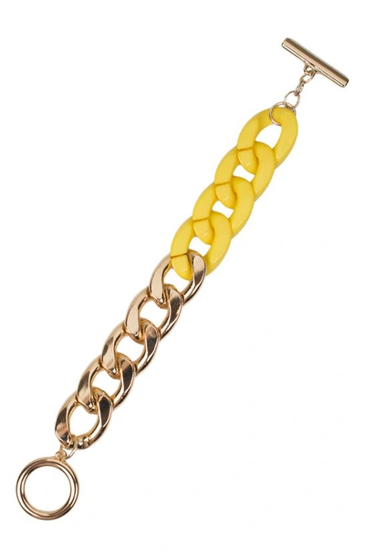 Jardin Multi Color Acrylic Curb Chain Bracelet In Yellow/gold