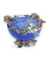 Jay Strongwater Sophie Hydrangea Glass Bowl In Indigo