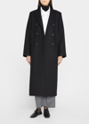 Totême Long Tailored Wool Overcoat In Black 200