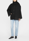 Totême Womens Black Embroidered Scarf Brushed Wool-blend Jacket In Black 200