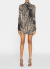Etro Jacquard Viscose Jersey Mini Dress In Black
