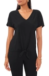 Chaus Tie Front V-neck Top In Black