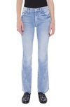 Mother Frayed Flare Jeans In Breaking Out