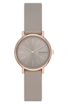 Skagen Women's Signatur Lille Sand Leather Strap Watch 30mm In Sand/rose Gold
