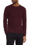 Vince Thermal Long Sleeve T-shirt In Deep Wine