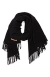 Acne Studios Canada Narrow Wool Scarf In Black