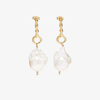 Alighieri Gold-plated The Olive Pearl Drop Earrings In Gold