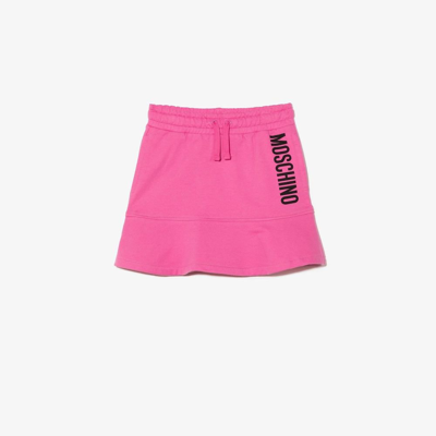 Moschino Teen Pink Logo Print Skirt