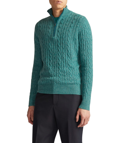 Loro Piana Cashmere Cable-knit Sweater In Valsesia Coventry Grun Waldgrun Meliert