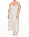 Rya Collection Plus Size Darling Lace-inset Nightgown In Champagne