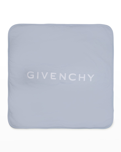 Givenchy Kid's Logo-print Blanket In 771-pale Blue