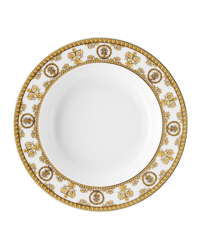 Versace I Love Baroque Bianco Rim Soup Plate In White