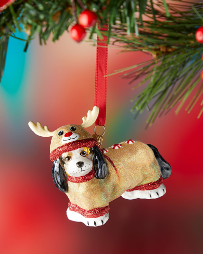 Joy To The World Collectibles Cavalier King Charles Spaniel Dog In Reindeer Sleeper Pjs Christmas Ornament - Tricolor