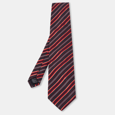 Pre-owned Boss By Hugo Boss Multicolor Striped Silk Wool Tie