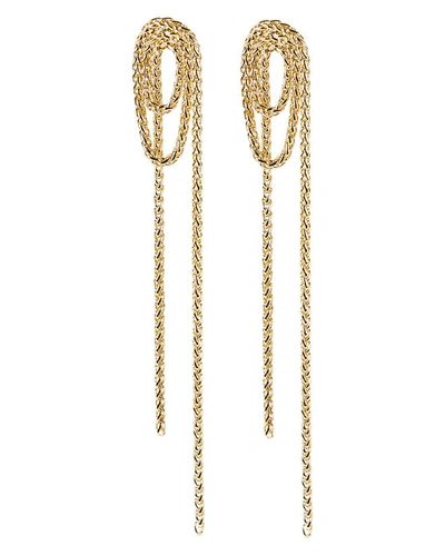 Shashi Vroom Looped Chain Statement Earrings In 14k Gold Plated
