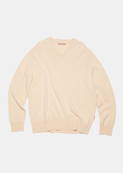 Acne Studios Biscuit Beige V-neck Sweater