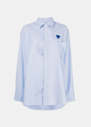 Ader Error Oversized Long Sleeve Shirt In Sky Blue