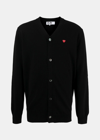 Comme Des Garçons Play Logo Details Cardigan In Black