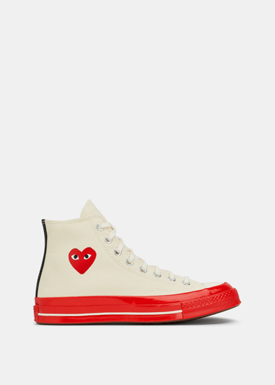 COMME DES GARÇONS PLAY COMME DES GARCONS PLAY OFF-WHITE & RED CONVERSE CHUCK 70 SNEAKERS