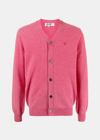 COMME DES GARÇONS PLAY COMME DES GARÇONS PLAY PINK & RED SMALL HEART CARDIGAN
