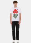 COMME DES GARÇONS PLAY COMME DES GARÇONS PLAY WHITE & RED COMO UPSIDE DOWN HEARTS T-SHIRT