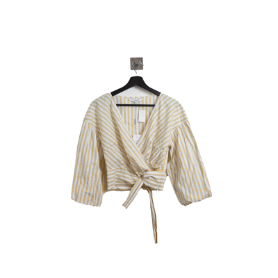 Derek Lam 10 Crosby Stripped Crop Top Shirt Marigold In 5