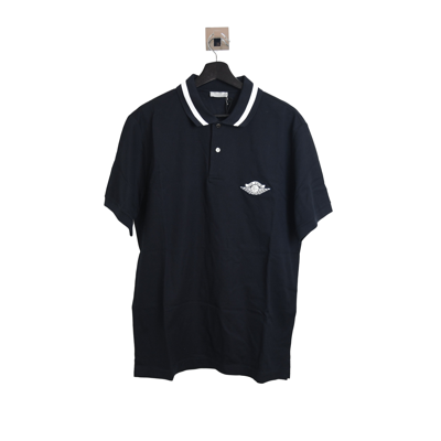 Dior X Jordan Embroidered Logo Polo Dark Blue In Xxl