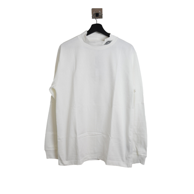 Dior X Jordan Embroidered Logo Turtle Neck Long Sleeve Tee White In Xxl