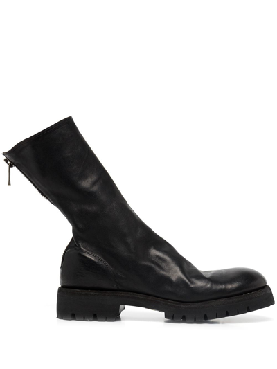 Guidi Zip-fastening Leather Ankle Boots In Black