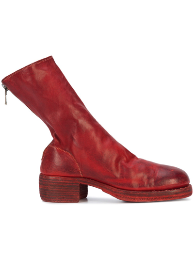 Guidi Women 788z Classic Soft Horse Leather Back Zip Boot In 1006t Red