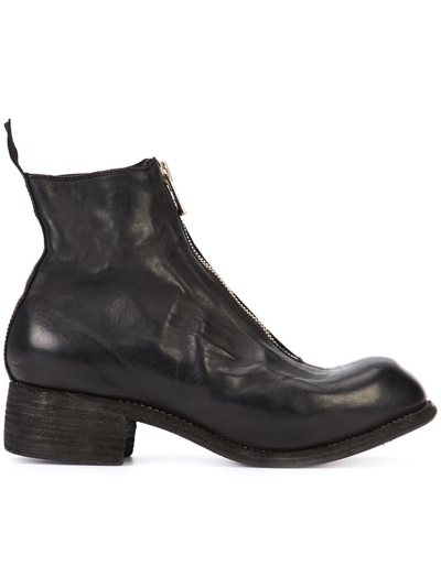 Guidi Women Pl1 Soft Horse Leather Front Zip Boot Blkt In Black
