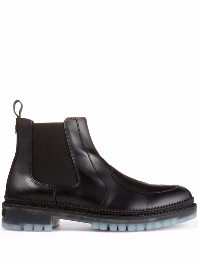 Jimmy Choo Boaz Leather Chelsea Boots In Black