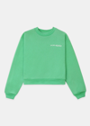 Sporty And Rich Disco Cropped Crewneck Sweatshirt In Kelly & White