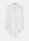 Kimhēkim ‘venus' Pearlescent Button Wrap Front Shirt In White
