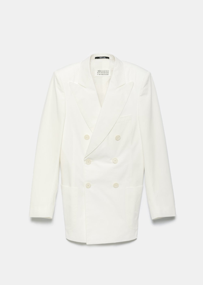 Maison Margiela Off White Double-breasted Blazer In Off Whtie