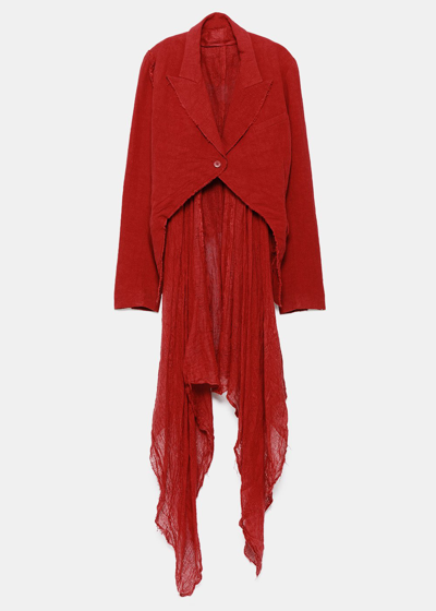 Marc Le Bihan Red Double-layered Tailored Jacket